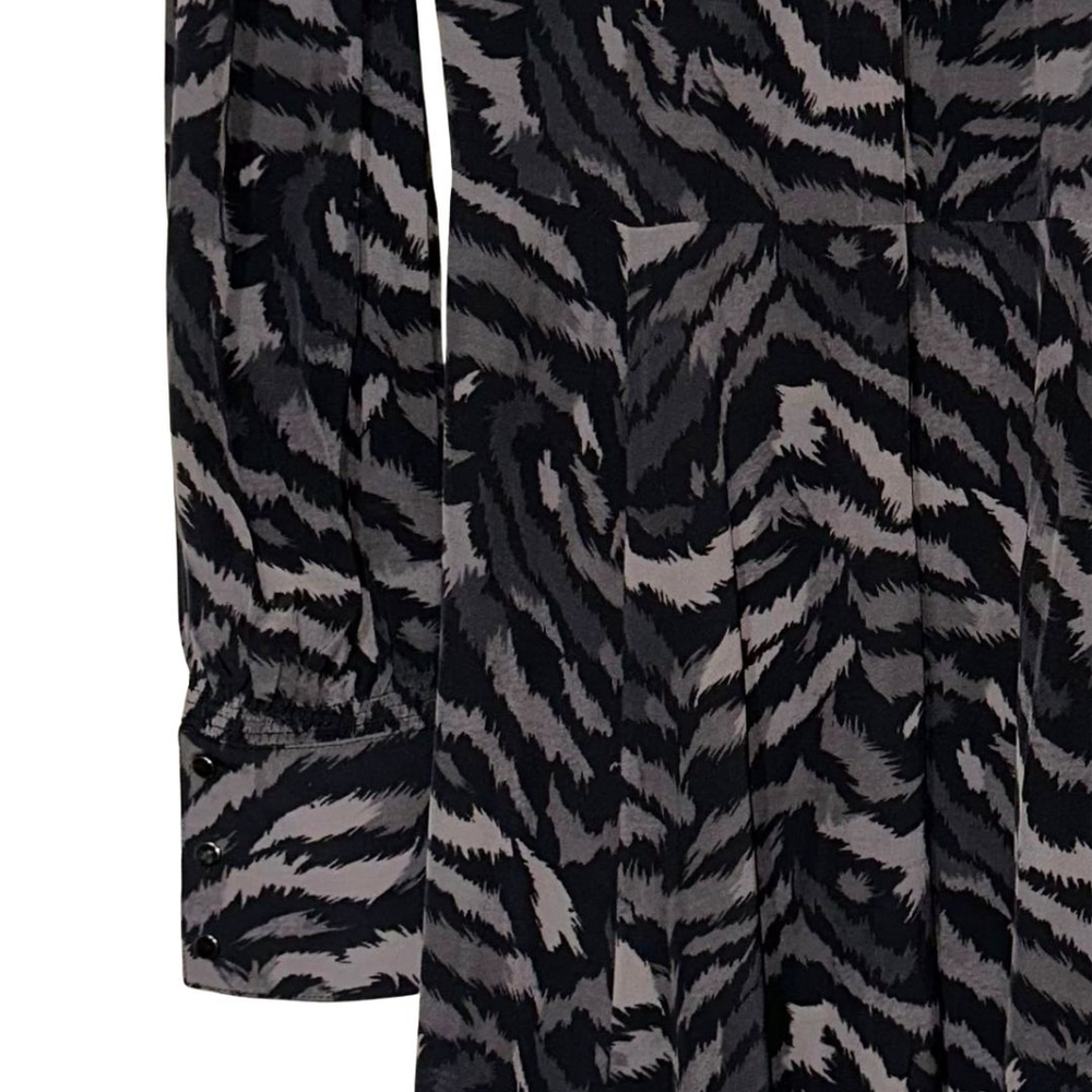 AllSaints Fayre Remix ZEBRA Print Crepe ANIMAL Sexy WILD Midi Dress WOMENS S 4 6 - Picture 5 of 11